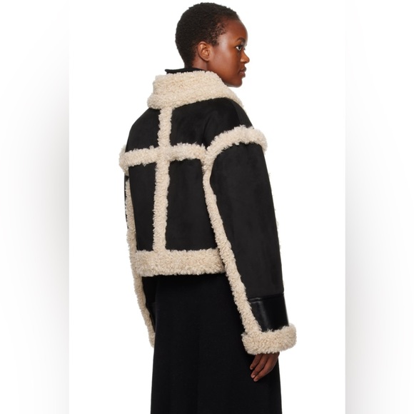 STAND STUDIO
Black & Off-White Edith Faux-Shearling Jacket - Picture 4 of 7